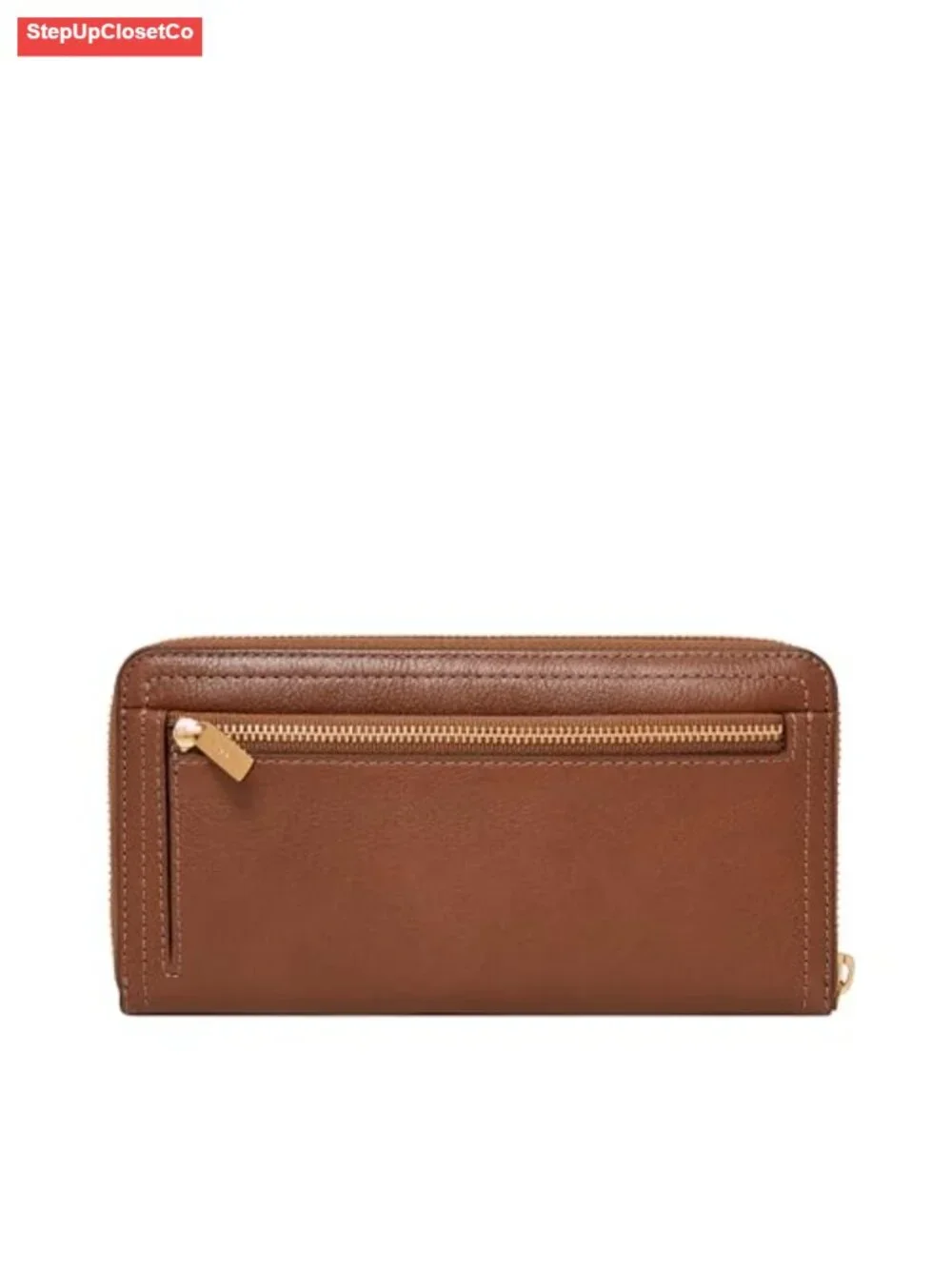 LiteHide Leather RFID-Blocking Zip Around Clutch Wallet with Wristlet Strap
